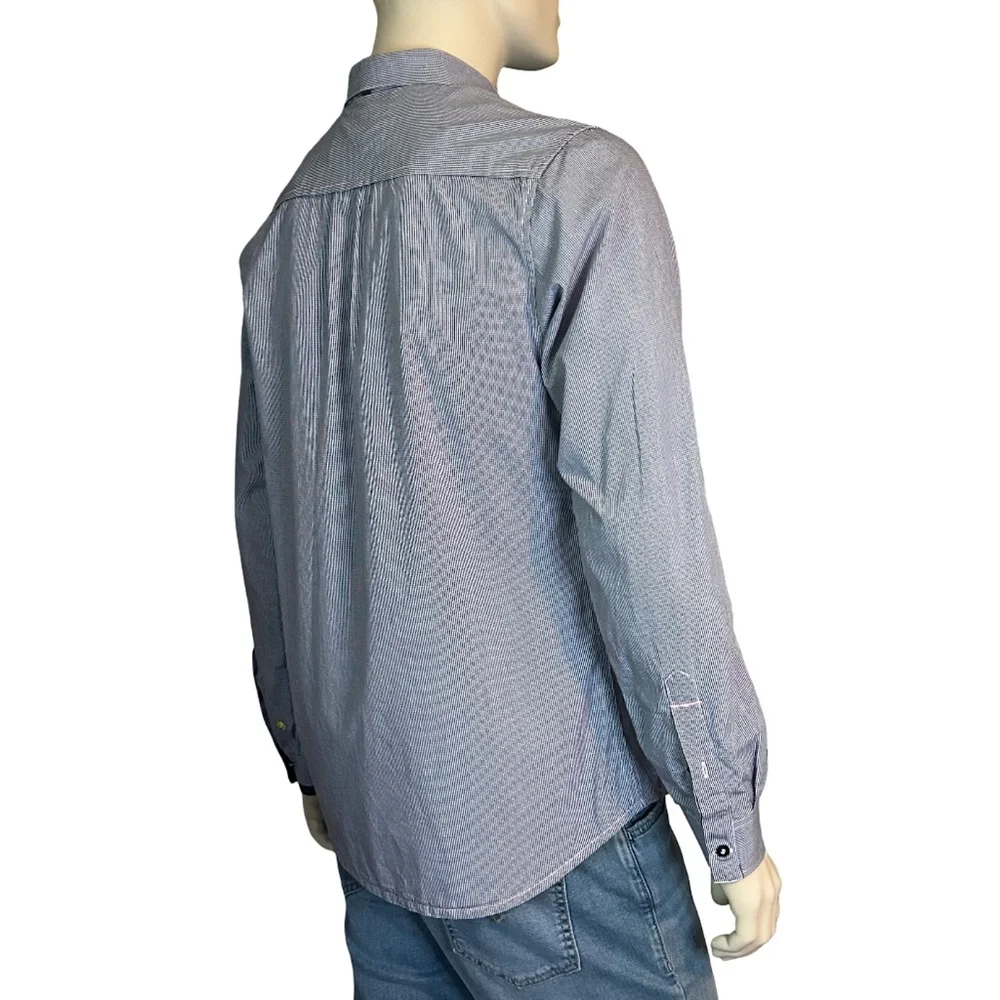 Descendant of Thieves Dres Ladro Shirt 100% Cotton Micro Gingham Check Excellent - Picture 6 of 15